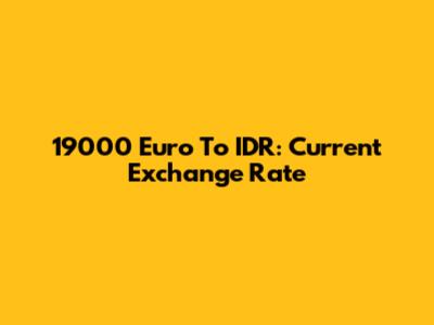 19000 Euro To IDR: Current Exchange Rate