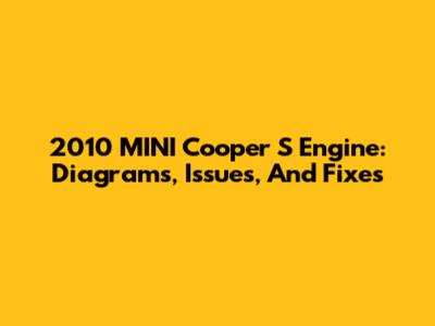 2010 MINI Cooper S Engine: Diagrams, Issues, And Fixes