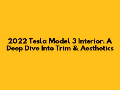 2022 Tesla Model 3 Interior: A Deep Dive Into Trim & Aesthetics