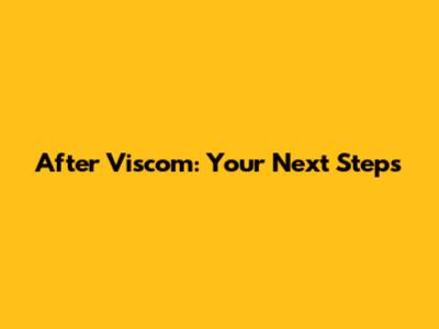 After Viscom: Your Next Steps