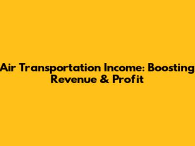 Air Transportation Income: Boosting Revenue & Profit