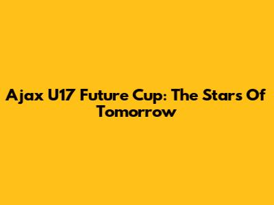 Ajax U17 Future Cup: The Stars Of Tomorrow