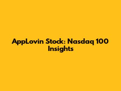AppLovin Stock: Nasdaq 100 Insights