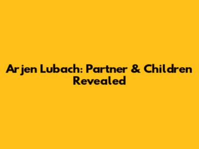 Arjen Lubach: Partner & Children Revealed