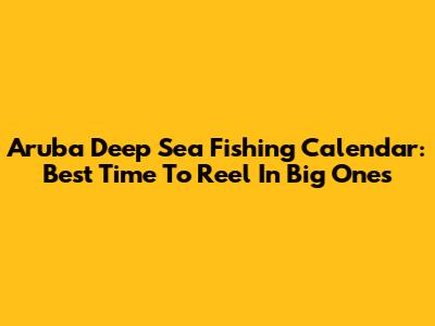 Aruba Deep Sea Fishing Calendar: Best Time To Reel In Big Ones