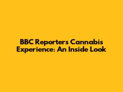 BBC Reporter's Cannabis Experience: An Inside Look