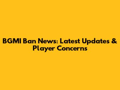 BGMI Ban News: Latest Updates & Player Concerns