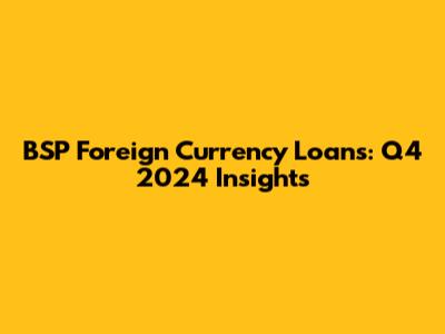 BSP Foreign Currency Loans: Q4 2024 Insights