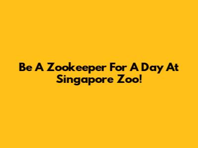 Be A Zookeeper For A Day At Singapore Zoo!