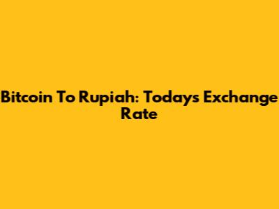 Bitcoin To Rupiah: Today's Exchange Rate