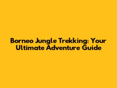 Borneo Jungle Trekking: Your Ultimate Adventure Guide