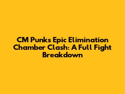 CM Punk's Epic Elimination Chamber Clash: A Full Fight Breakdown
