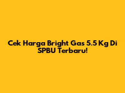 Cek Harga Bright Gas 5.5 Kg Di SPBU Terbaru!