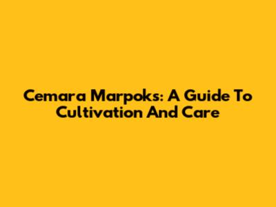 Cemara Marpoks: A Guide To Cultivation And Care