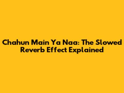 Chahun Main Ya Naa: The Slowed Reverb Effect Explained