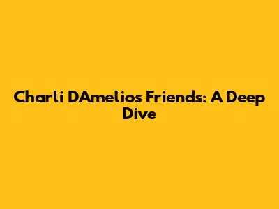 Charli D'Amelio's Friends: A Deep Dive