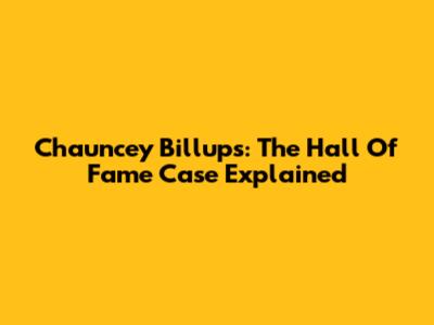 Chauncey Billups: The Hall Of Fame Case Explained