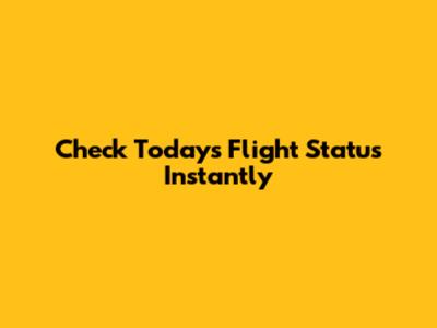 Check Today's Flight Status Instantly