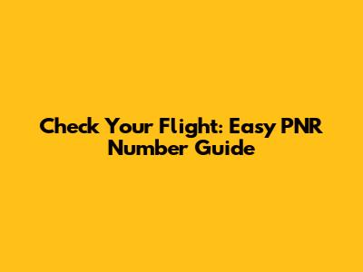 Check Your Flight: Easy PNR Number Guide