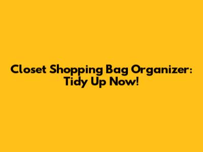 Closet Shopping Bag Organizer: Tidy Up Now!
