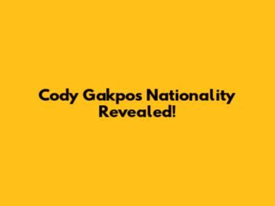 Cody Gakpo's Nationality Revealed!