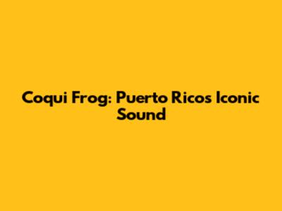 Coqui Frog: Puerto Rico's Iconic Sound
