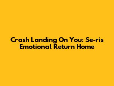 Crash Landing On You: Se-ri's Emotional Return Home