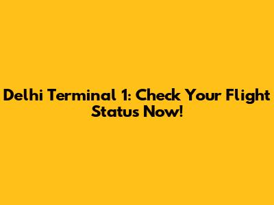 Delhi Terminal 1: Check Your Flight Status Now!
