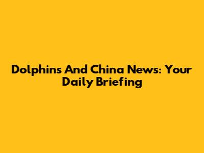 Dolphins And China News: Your Daily Briefing