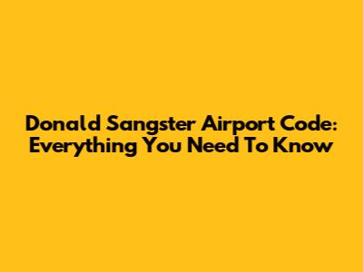 Donald Sangster Airport Code: Everything You Need To Know