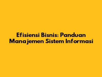 Efisiensi Bisnis: Panduan Manajemen Sistem Informasi