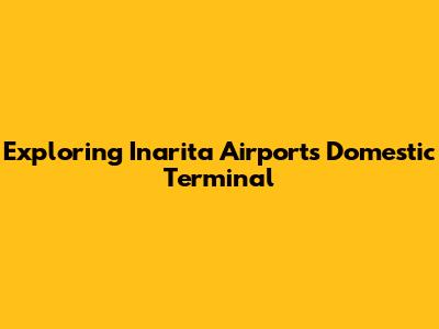 Exploring Inarita Airport's Domestic Terminal