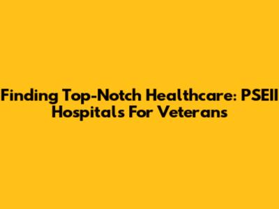 Finding Top-Notch Healthcare: PSEII Hospitals For Veterans