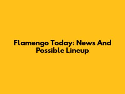 Flamengo Today: News And Possible Lineup
