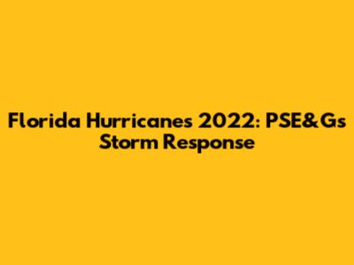 Florida Hurricanes 2022: PSE&G's Storm Response