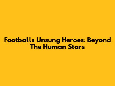 Football's Unsung Heroes: Beyond The Human Stars