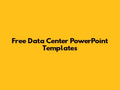 Free Data Center PowerPoint Templates