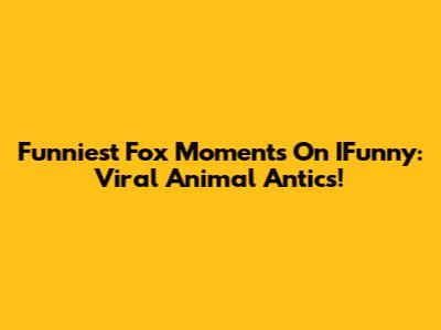 Funniest Fox Moments On IFunny: Viral Animal Antics!