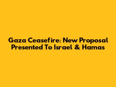 Gaza Ceasefire: New Proposal Presented To Israel & Hamas