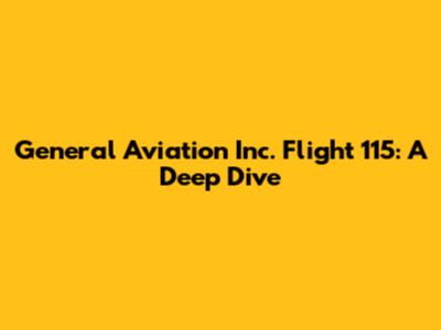 General Aviation Inc. Flight 115: A Deep Dive