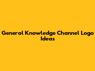 General Knowledge Channel Logo Ideas
