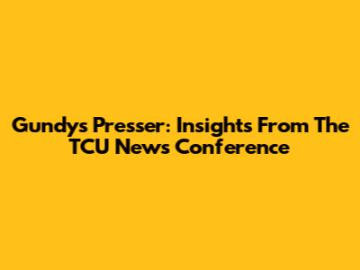 Gundy's Presser: Insights From The TCU News Conference
