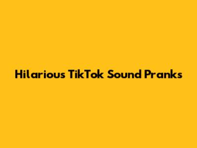 Hilarious TikTok Sound Pranks
