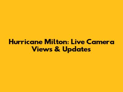 Hurricane Milton: Live Camera Views & Updates