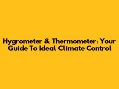 Hygrometer & Thermometer: Your Guide To Ideal Climate Control