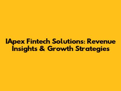 IApex Fintech Solutions: Revenue Insights & Growth Strategies