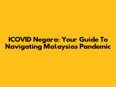 ICOVID Negara: Your Guide To Navigating Malaysia's Pandemic