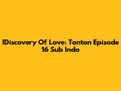 IDiscovery Of Love: Tonton Episode 16 Sub Indo