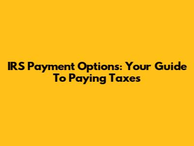 IRS Payment Options: Your Guide To Paying Taxes