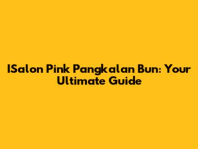 ISalon Pink Pangkalan Bun: Your Ultimate Guide